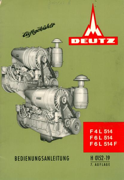 Deutz F4L514/F6L 514/F6L 514F Bedienungsanleitung